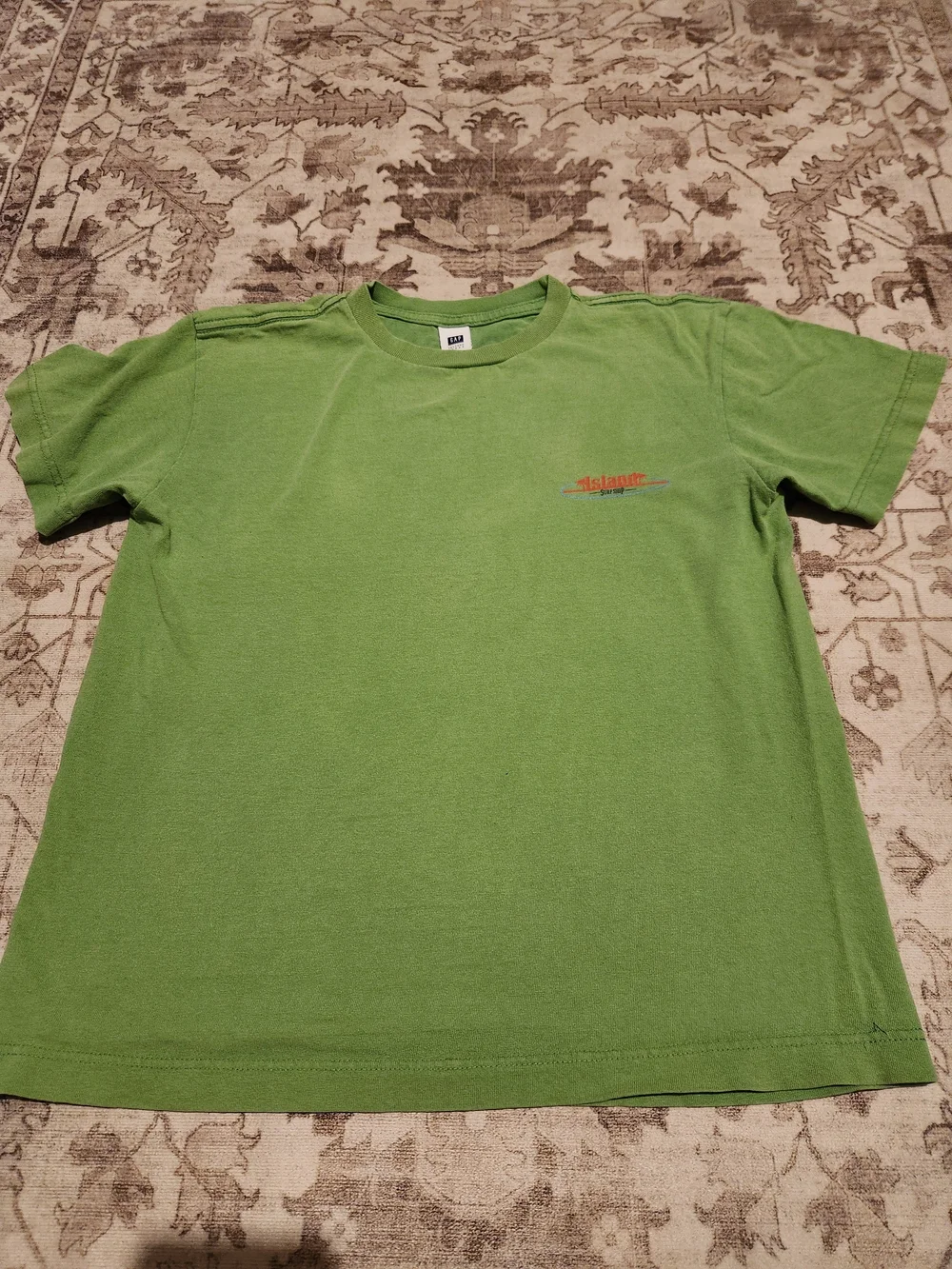 GAP Lime Green Short Sleeve Tee with Small Orange Logo